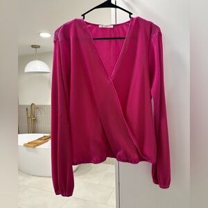 Hot pink wrap top